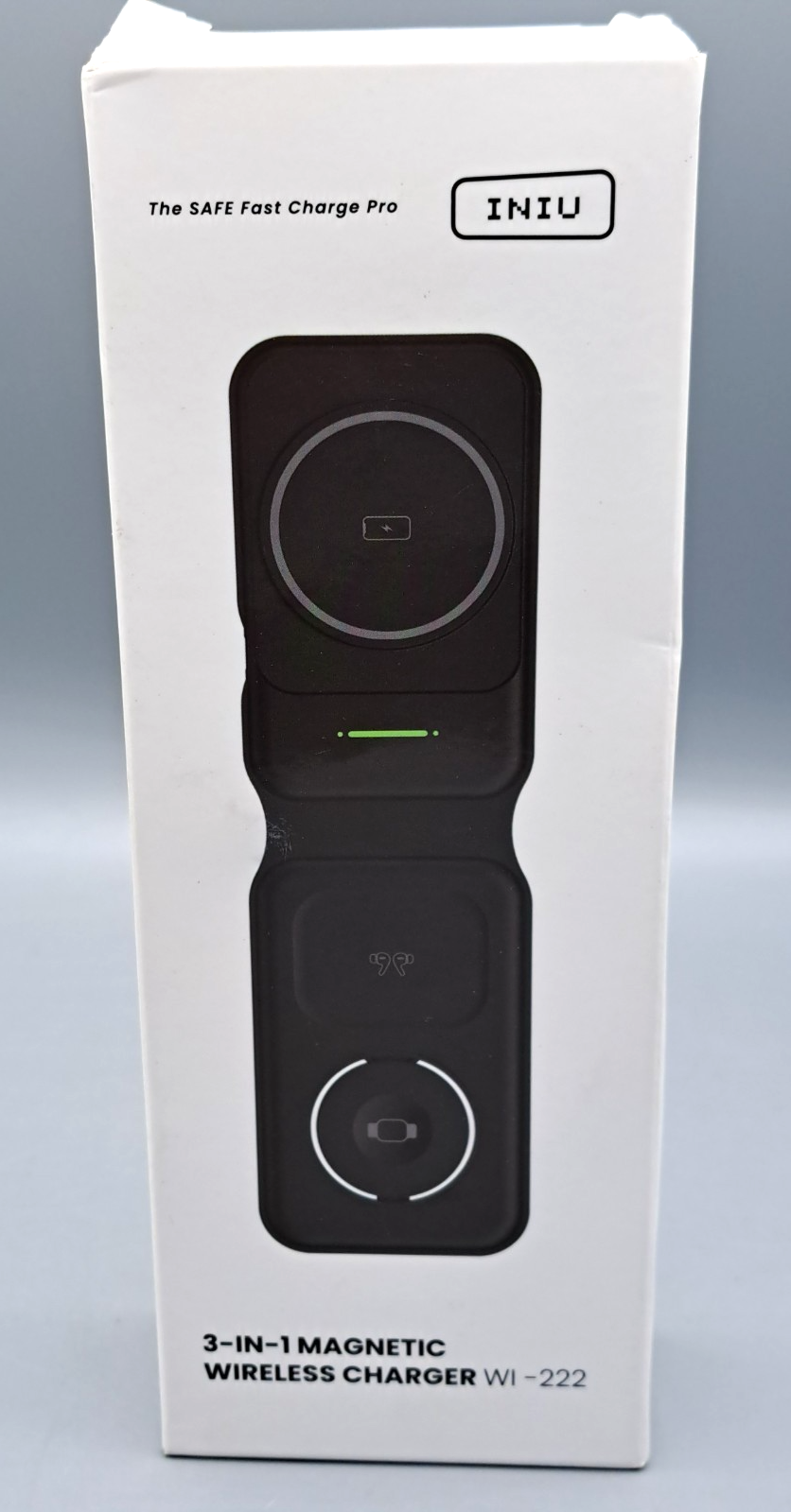 INIU Induktive Ladestation 3 in 1, 15W Qi2-Zertifiziertes Magnetisches Kabellose